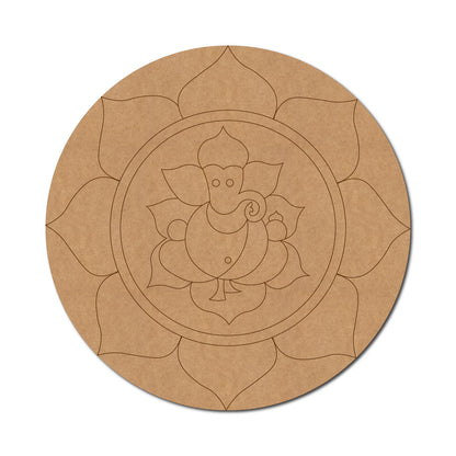 Ganesha Pre Marked Round MDF Design 4