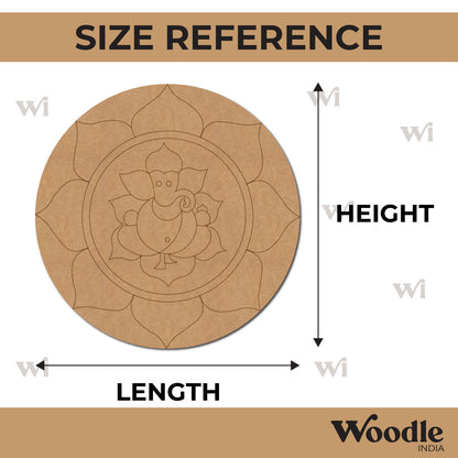 Ganesha Pre Marked Round MDF Design 4