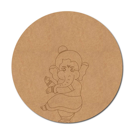 Ganesha Pre Marked Round MDF Design 5