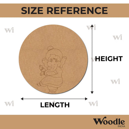 Ganesha Pre Marked Round MDF Design 5