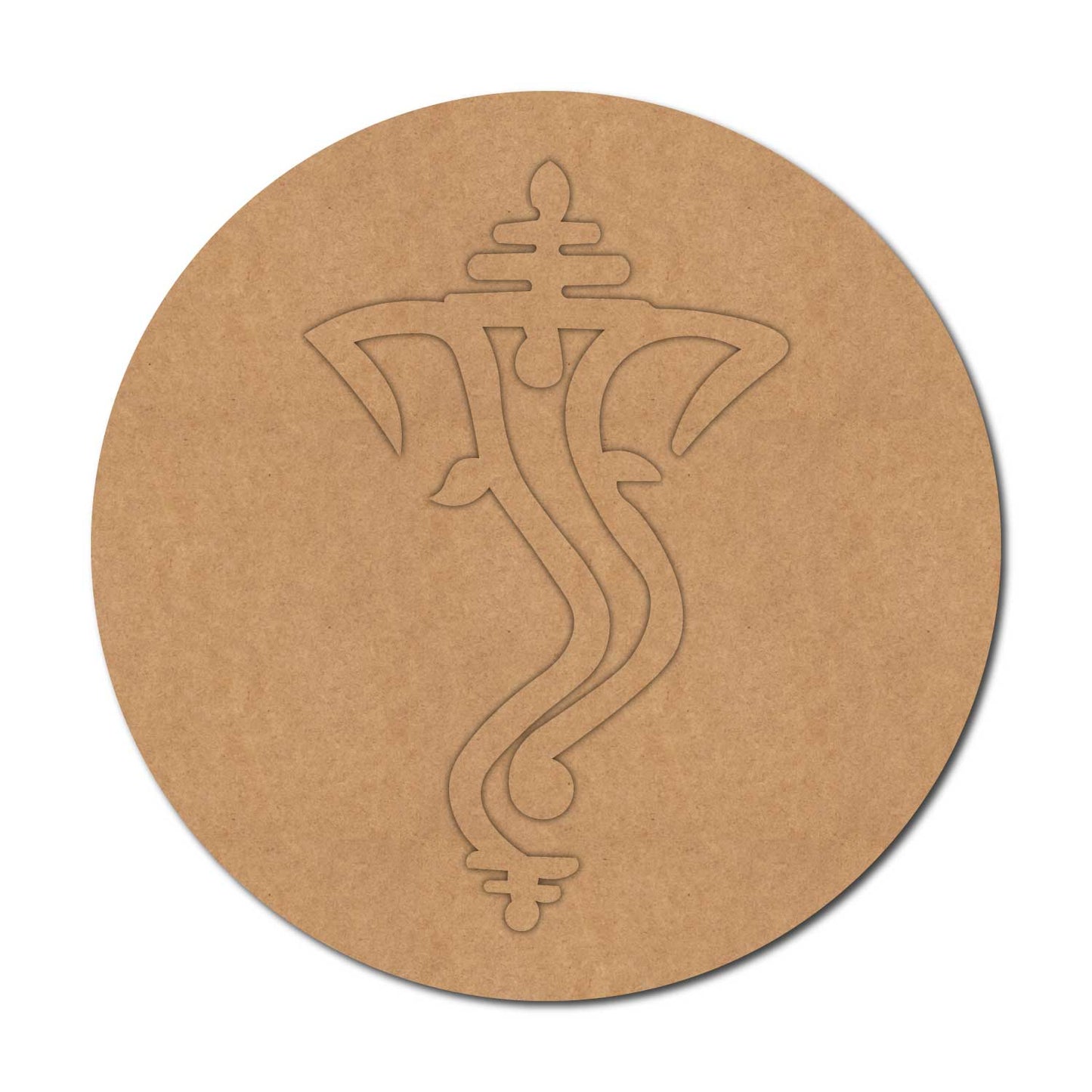 Ganesha Round Base Cutout MDF Design 1