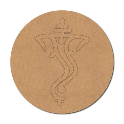 Ganesha Round Base Cutout MDF Design 1