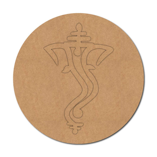 Ganesha Round Base Cutout MDF Design 1
