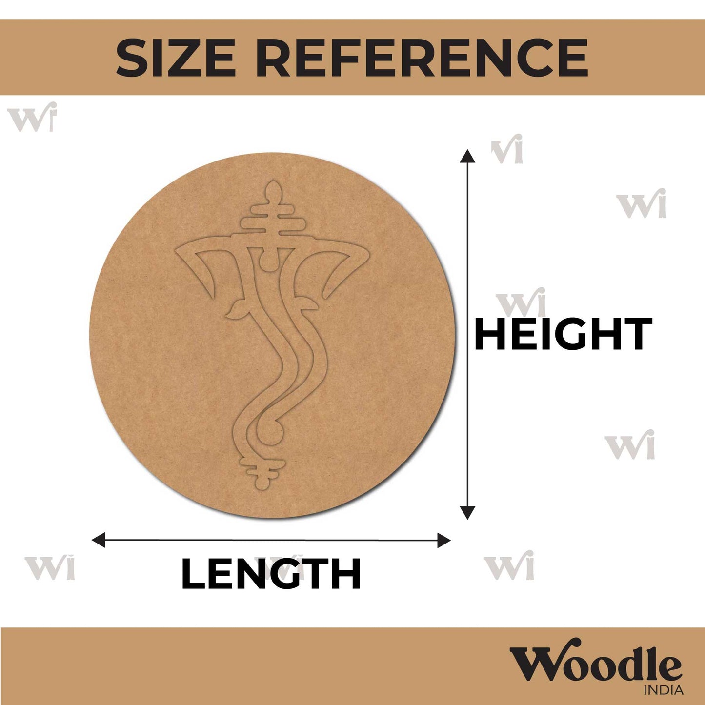 Ganesha Round Base Cutout MDF Design 1