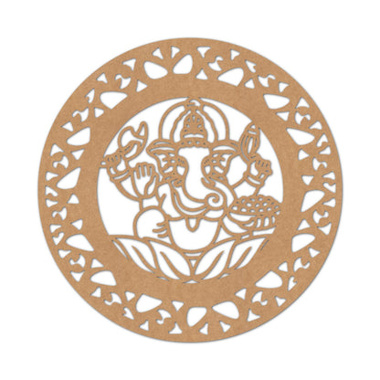 Ganesha Round Cutout MDF Design 1