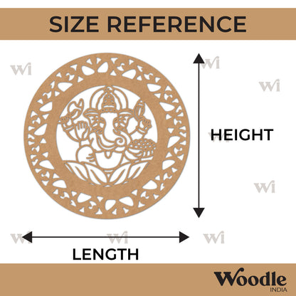 Ganesha Round Cutout MDF Design 1