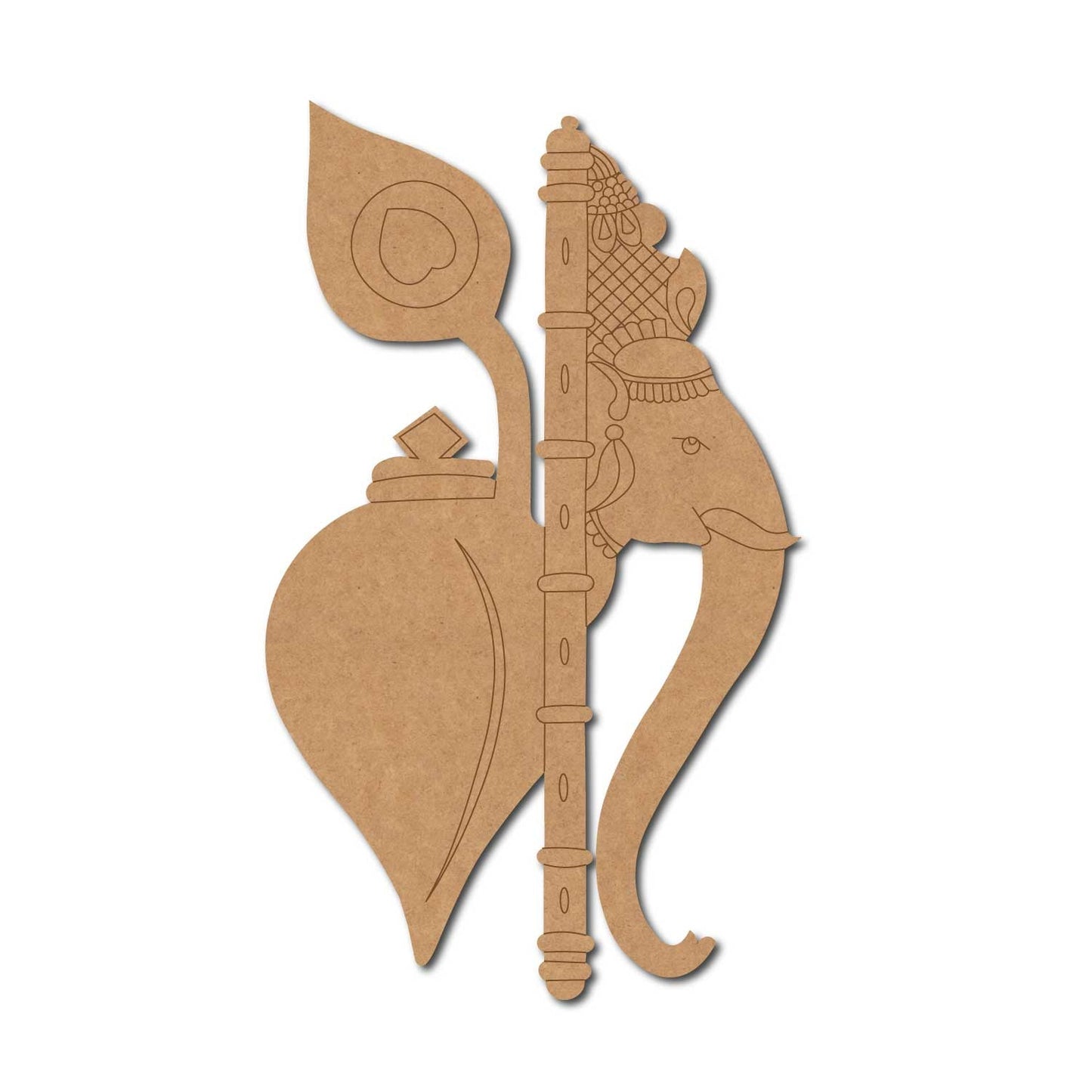 Ganesha Shankh Pre Marked MDF Design 1