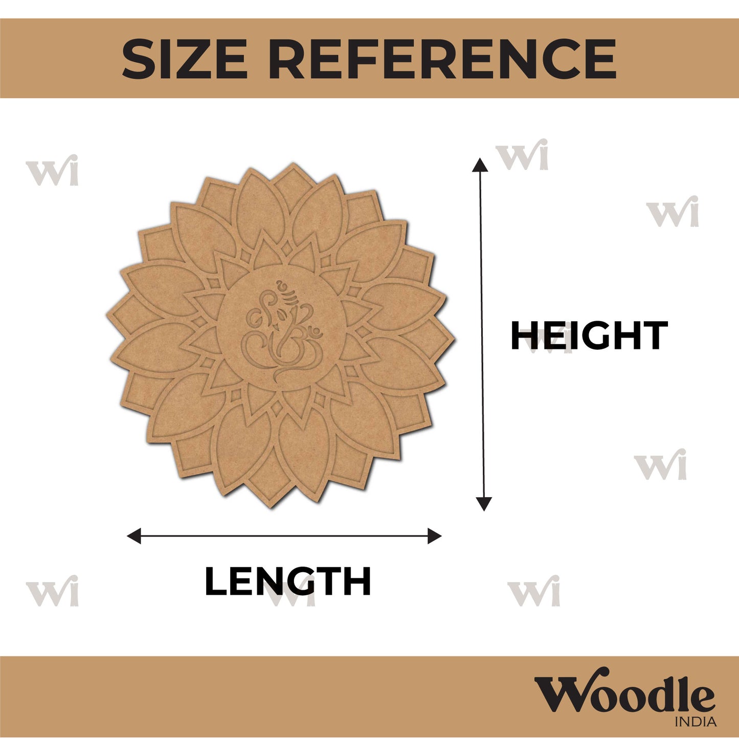 Ganesha Two Layered Base Cutout MDF Design 1