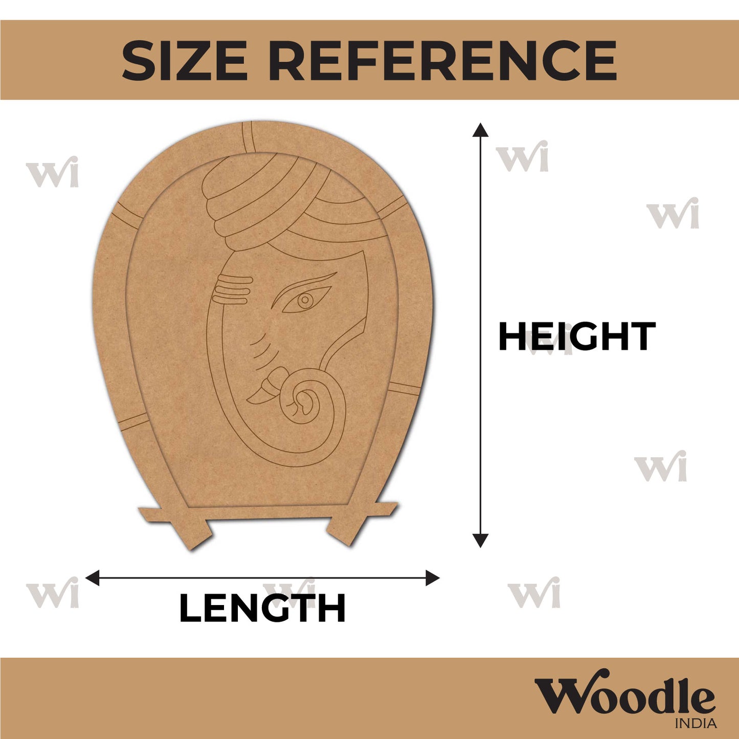 Ganesha Two Layered Pre Marked Base MDF Design 1