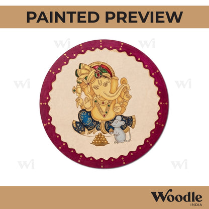 Ganesha Pre Marked Round MDF Design 1