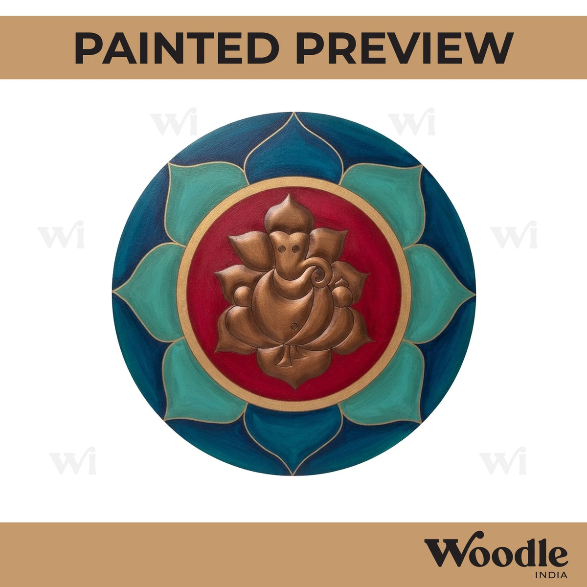 Ganesha Pre Marked Round MDF Design 4