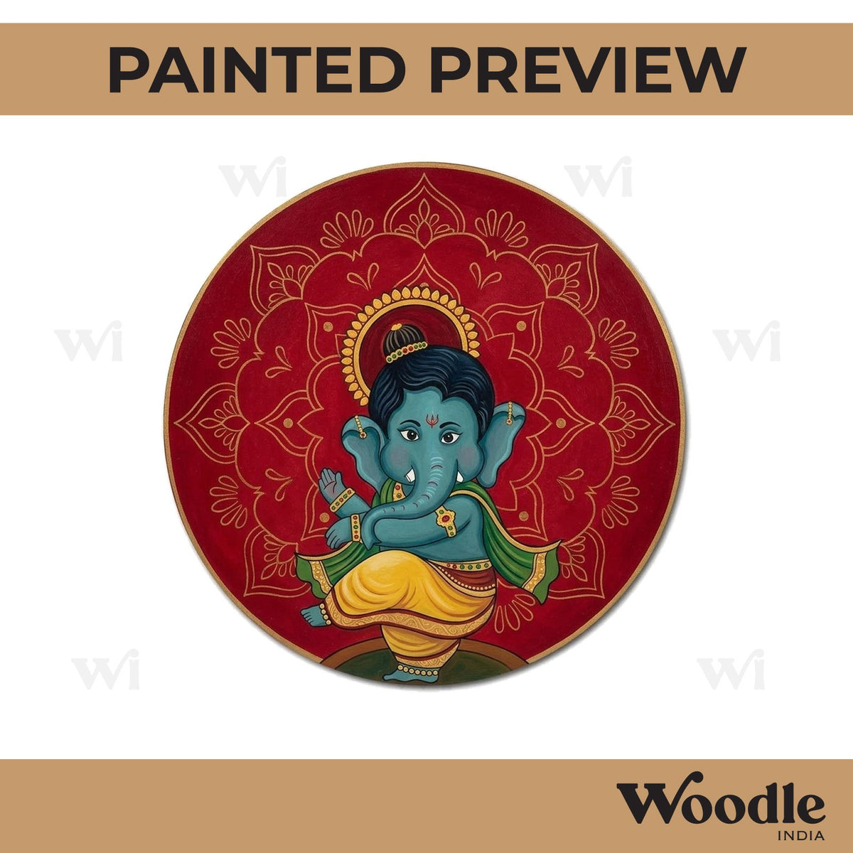 Ganesha Pre Marked Round MDF Design 5