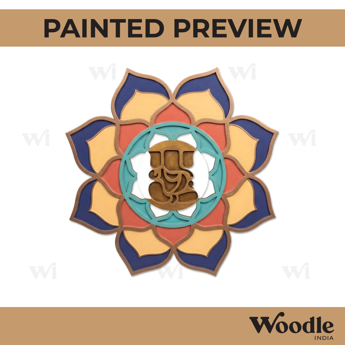 Ganesha Reusable Rangoli Base MDF Design 1