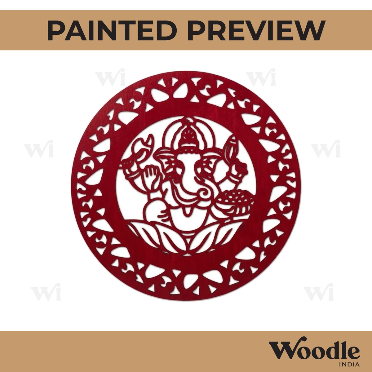 Ganesha Round Cutout MDF Design 1