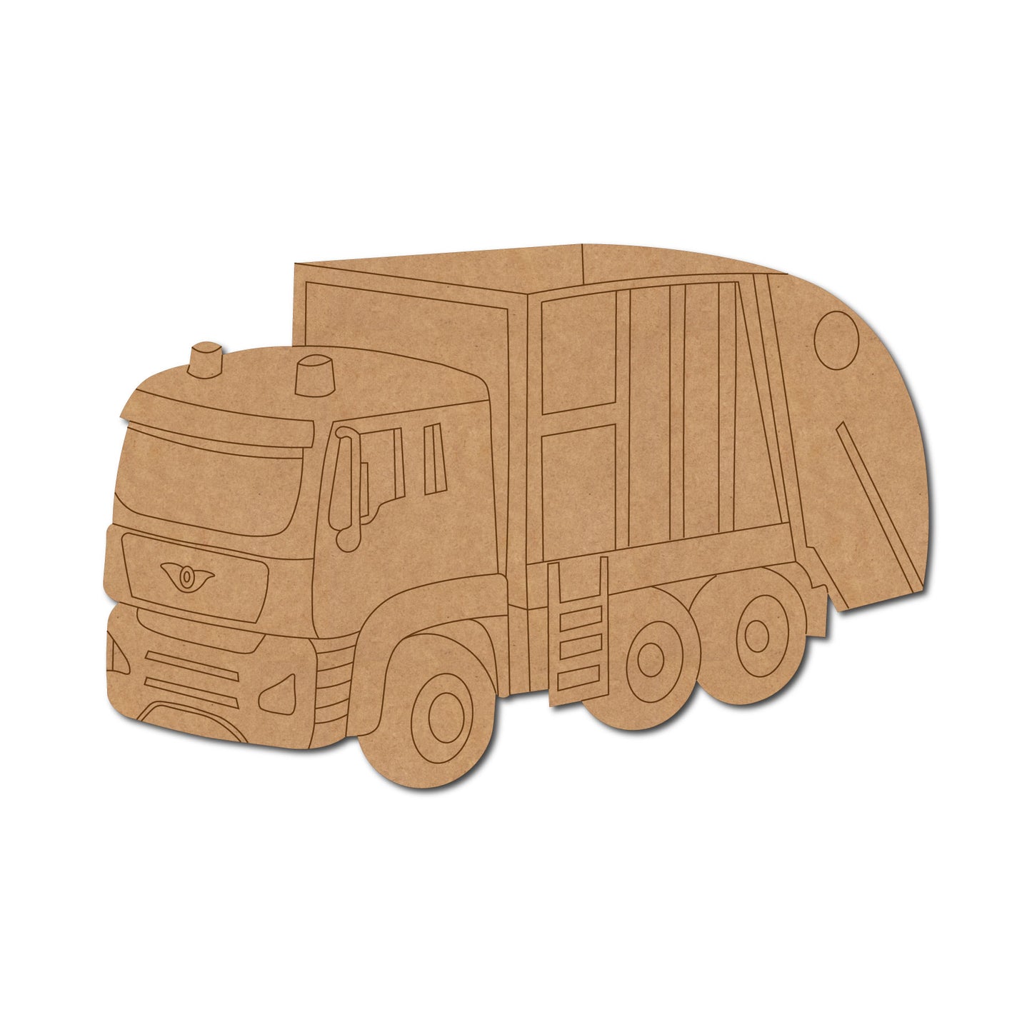 Garbage Truck Pre Marked MDF Design 1