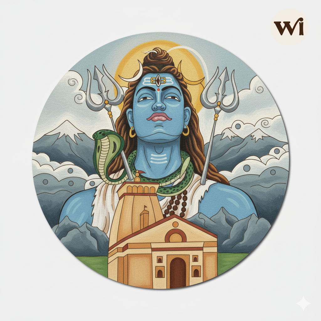 Shiv Ji Kedarnath Pre Marked Round MDF Design 1