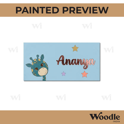 Giraffe Kids Nameplate MDF Design 1
