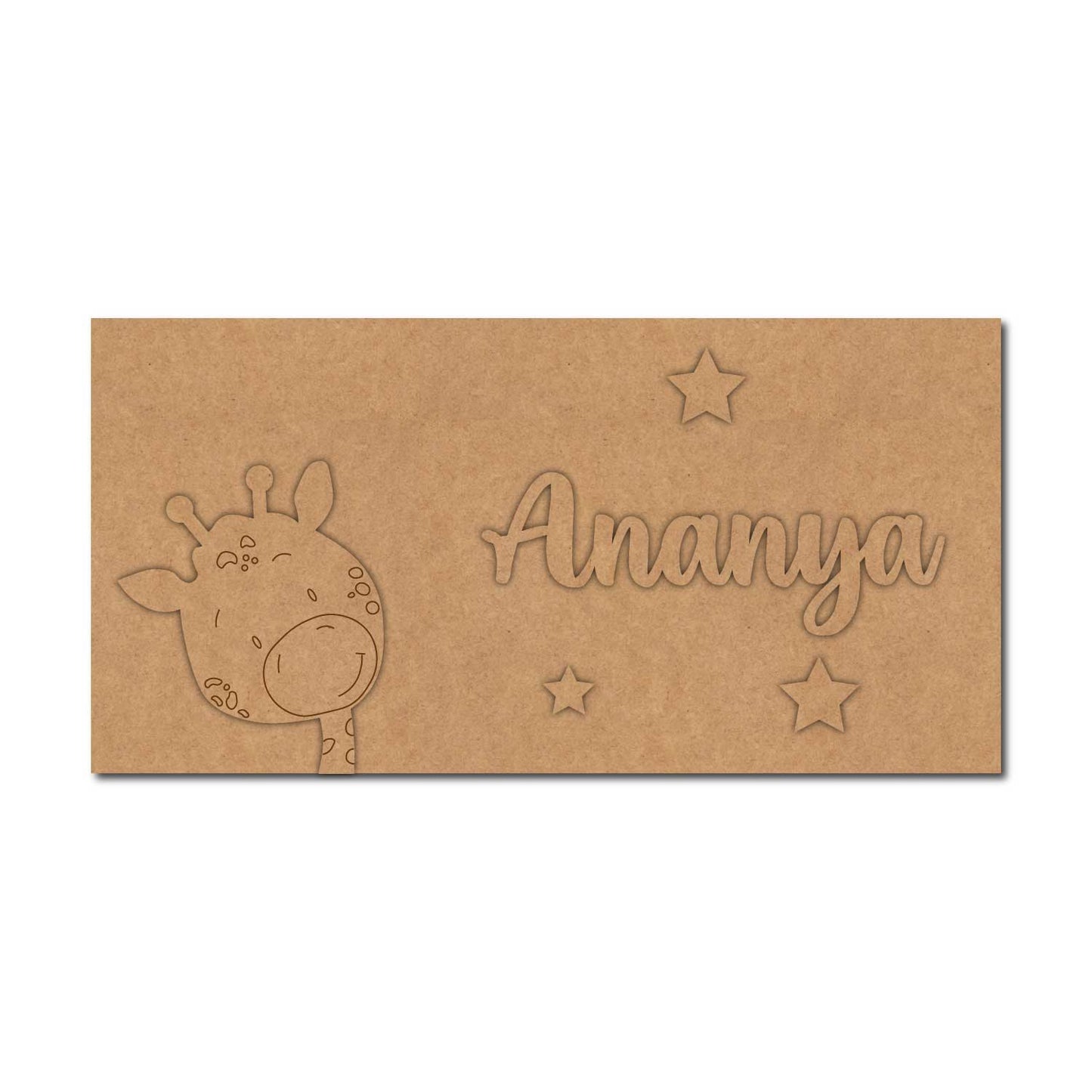 Giraffe Kids Nameplate MDF Design 1