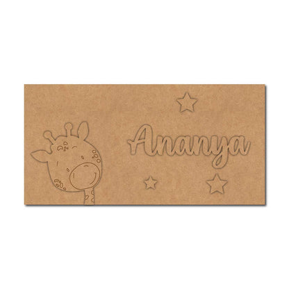 Giraffe Kids Nameplate MDF Design 1