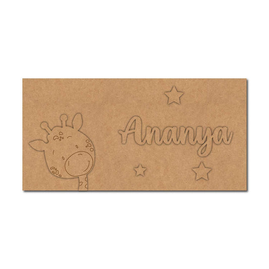Giraffe Kids Nameplate MDF Design 1