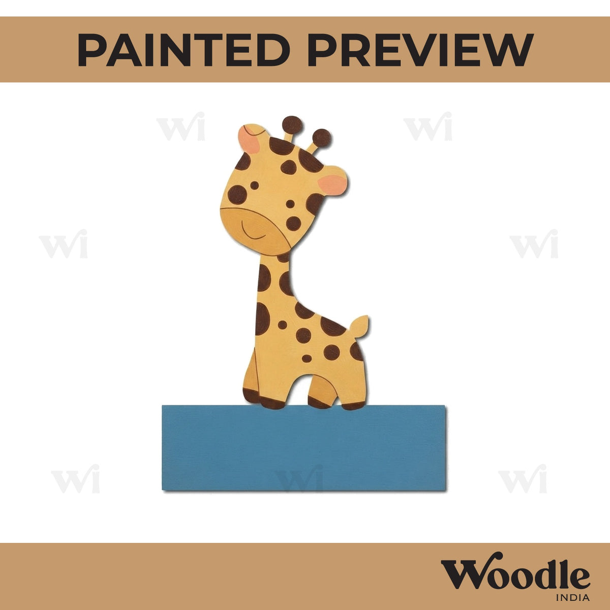 Giraffe Nameplate Pre Marked MDF Design 1