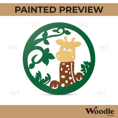 Giraffe Round Cutout MDF Design 1