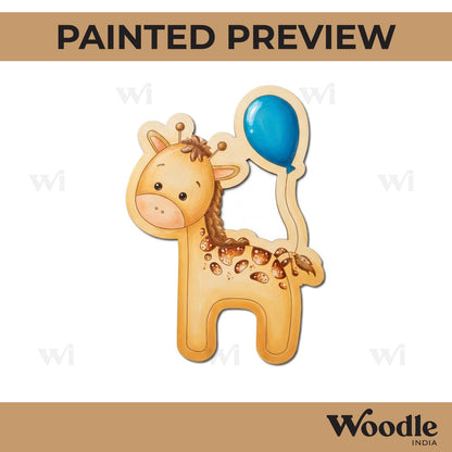 Giraffe With Balloon Pre Marked MDF Design 1