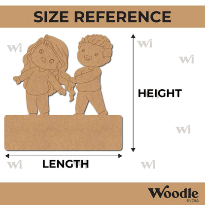 Girl And Boy Fighting Nameplate Pre Marked MDF Design 1