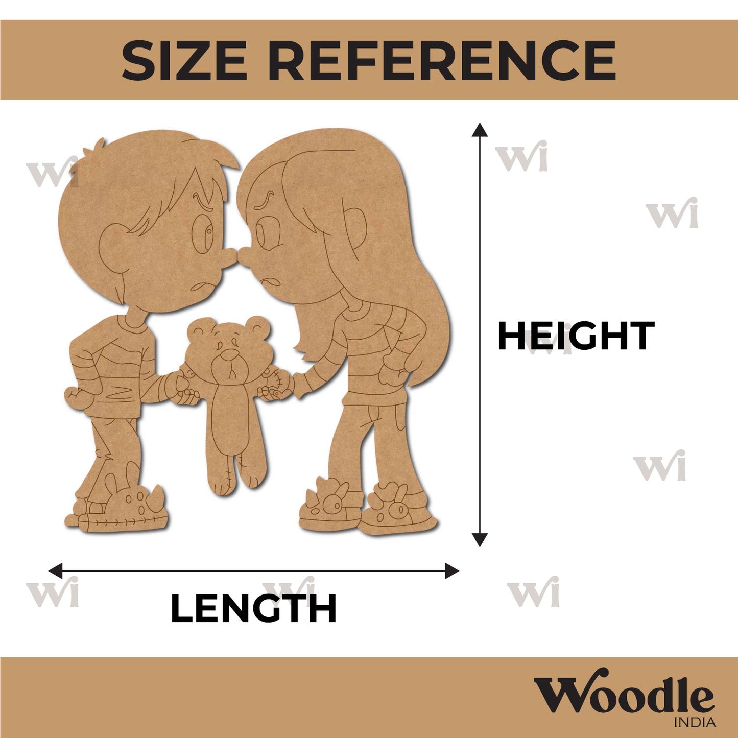 Girl And Boy Fighting Pre Marked MDF Design 1