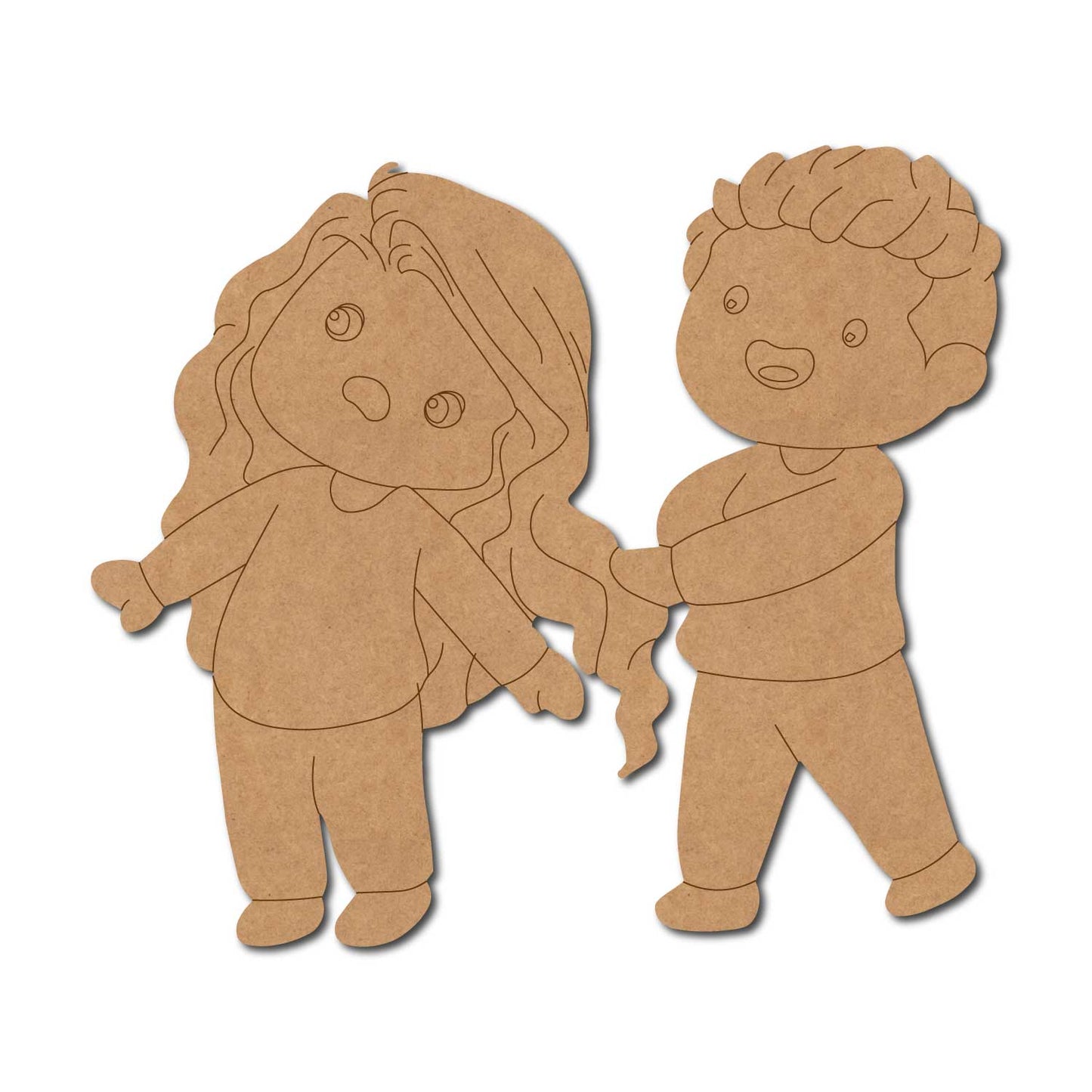 Girl And Boy Fighting Pre Marked MDF Design 2