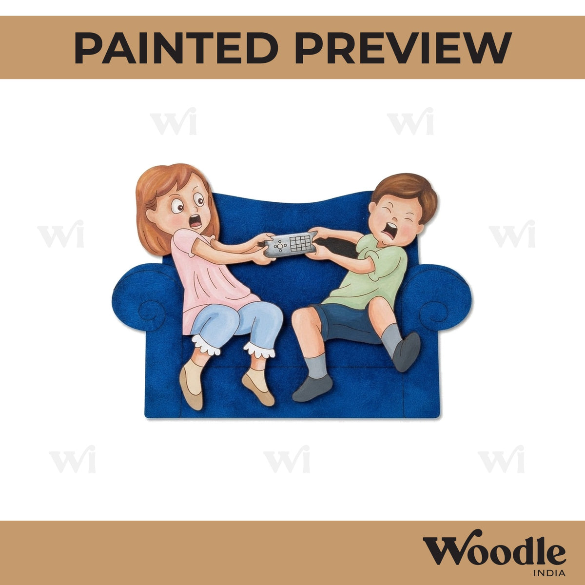 Girl And Boy Fighting Pre Marked MDF Design 3