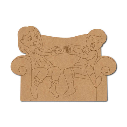 Girl And Boy Fighting Pre Marked MDF Design 3