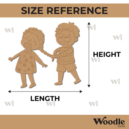 Girl And Boy Fighting Pre Marked MDF Design 4