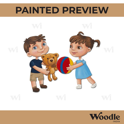 Girl And Boy Kids Pre Marked MDF Design 1