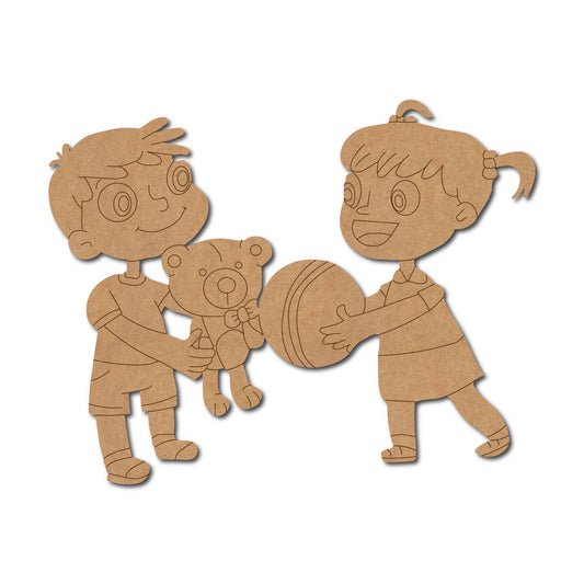 Girl And Boy Kids Pre Marked MDF Design 1