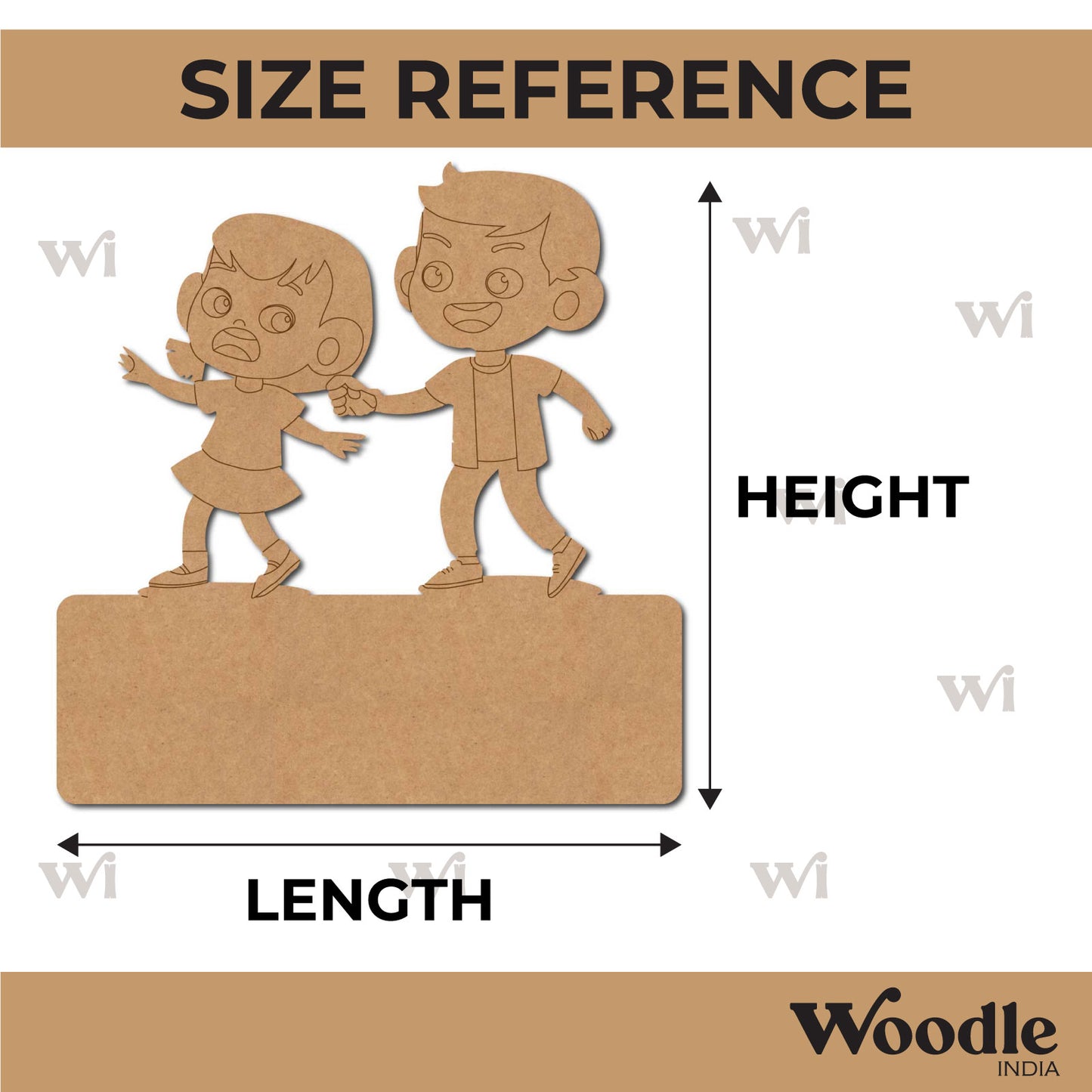 Girl And Boy Nameplate Pre Marked MDF Design 1