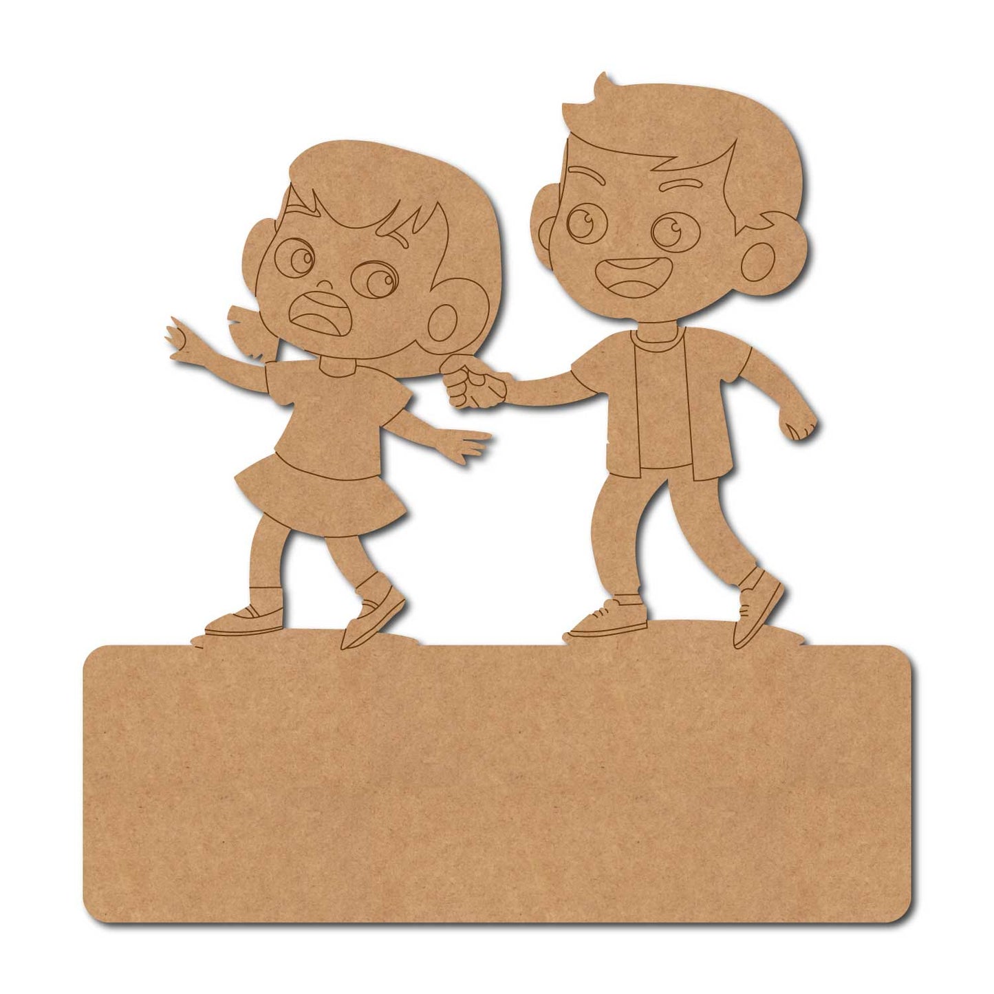 Girl And Boy Nameplate Pre Marked MDF Design 1
