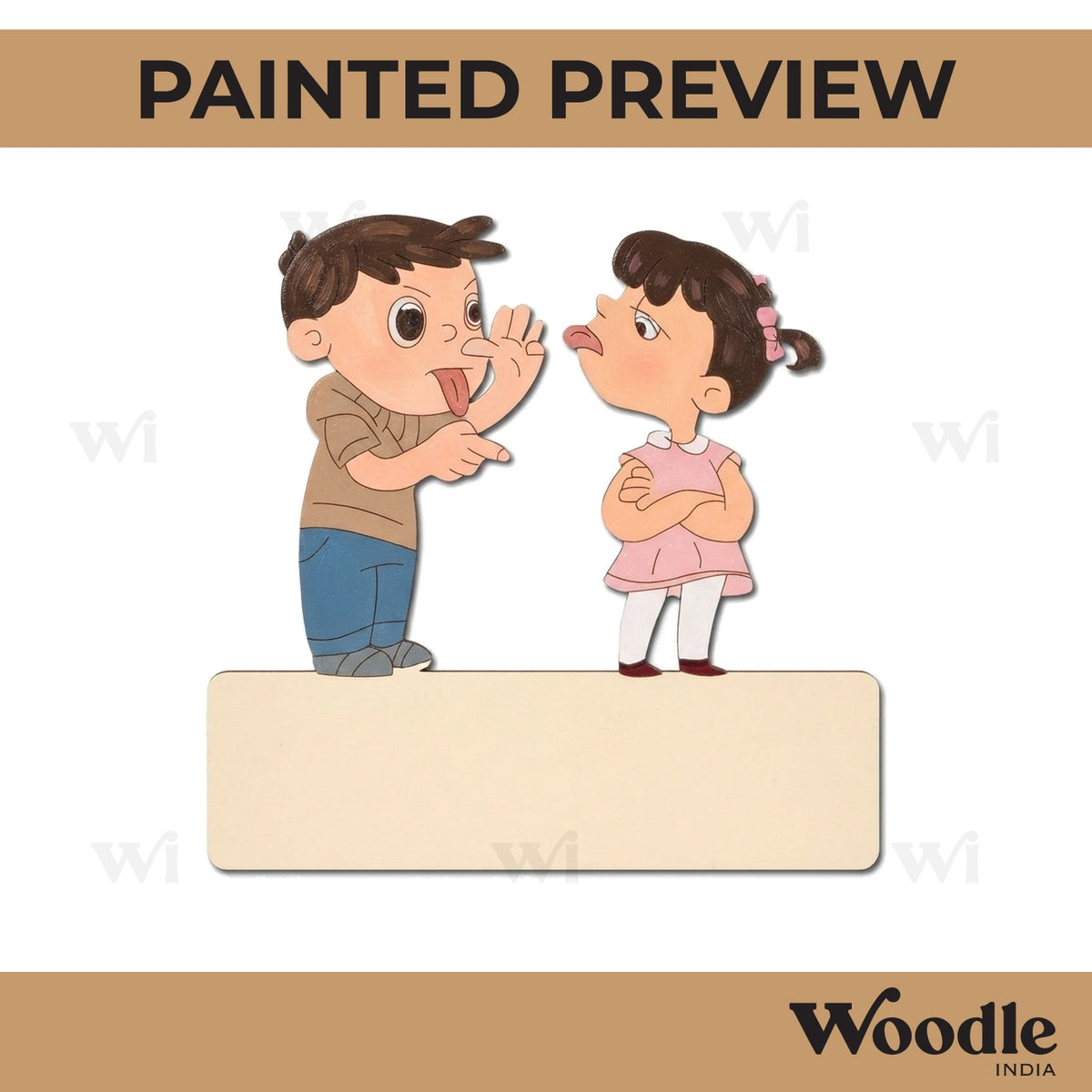 Girl And Boy Nameplate Pre Marked MDF Design 2