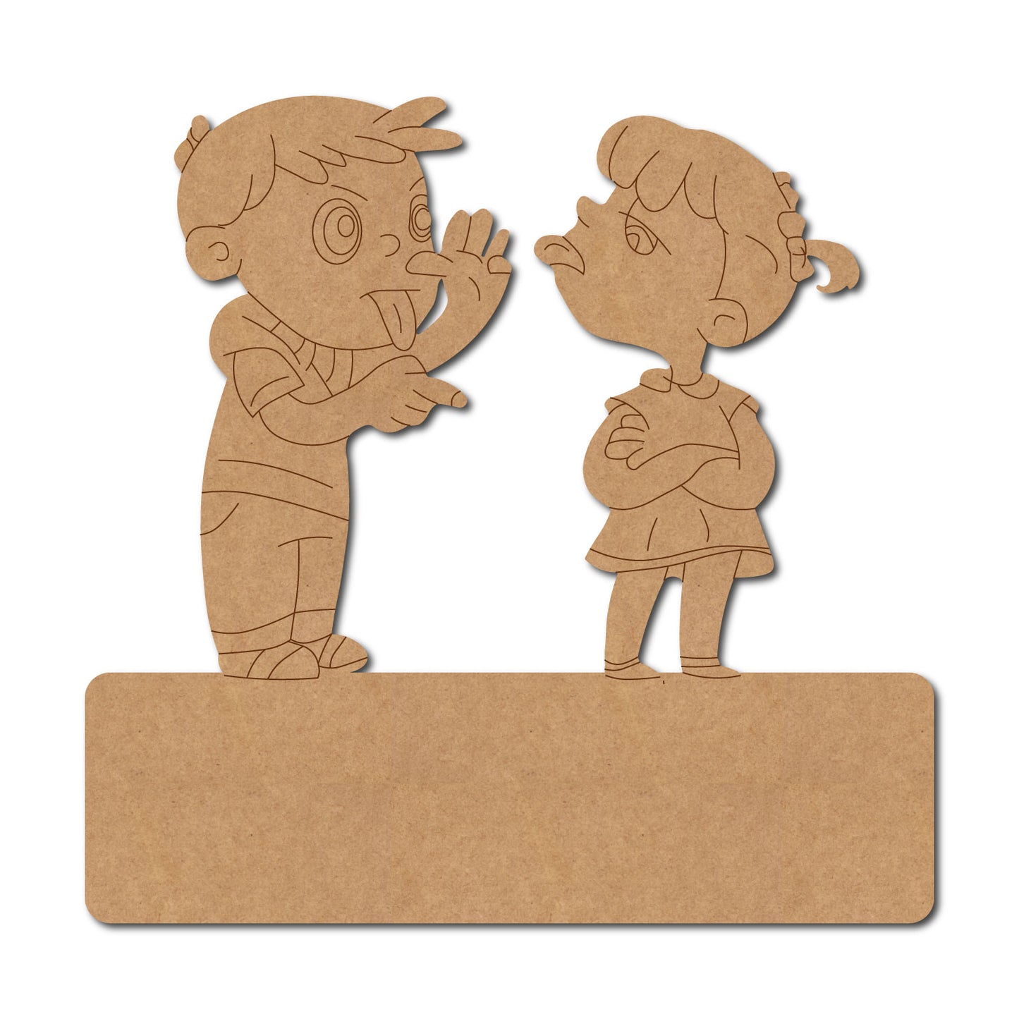 Girl And Boy Nameplate Pre Marked MDF Design 2