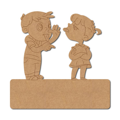 Girl And Boy Nameplate Pre Marked MDF Design 2