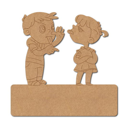 Girl And Boy Nameplate Pre Marked MDF Design 2