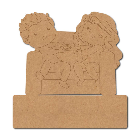 Girl And Boy Nameplate Pre Marked MDF Design 3