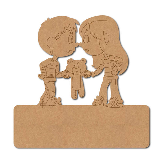 Girl And Boy Nameplate Pre Marked MDF Design 4