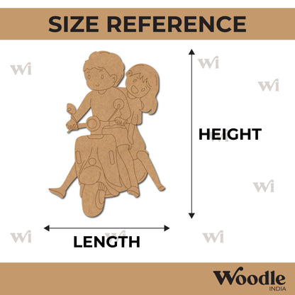 Girl And Boy On Scooter Pre Marked MDF Design 1