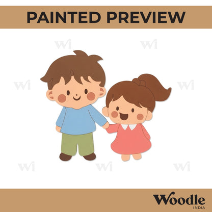 Girl And Boy Pre Marked MDF Design 2