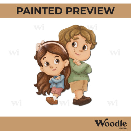 Girl And Boy Pre Marked MDF Design 7