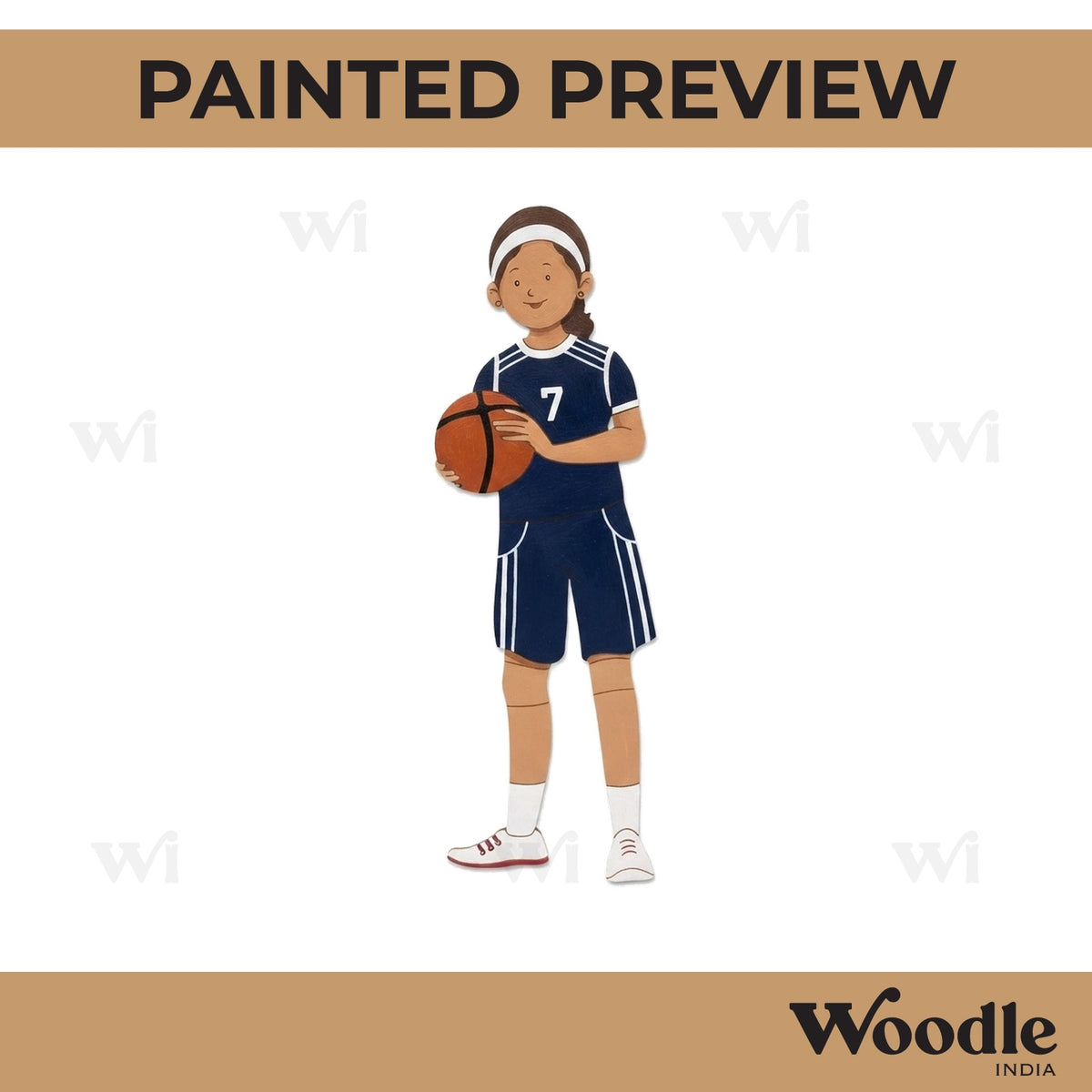 Girl Basketball Player Pre Marked MDF Design 1