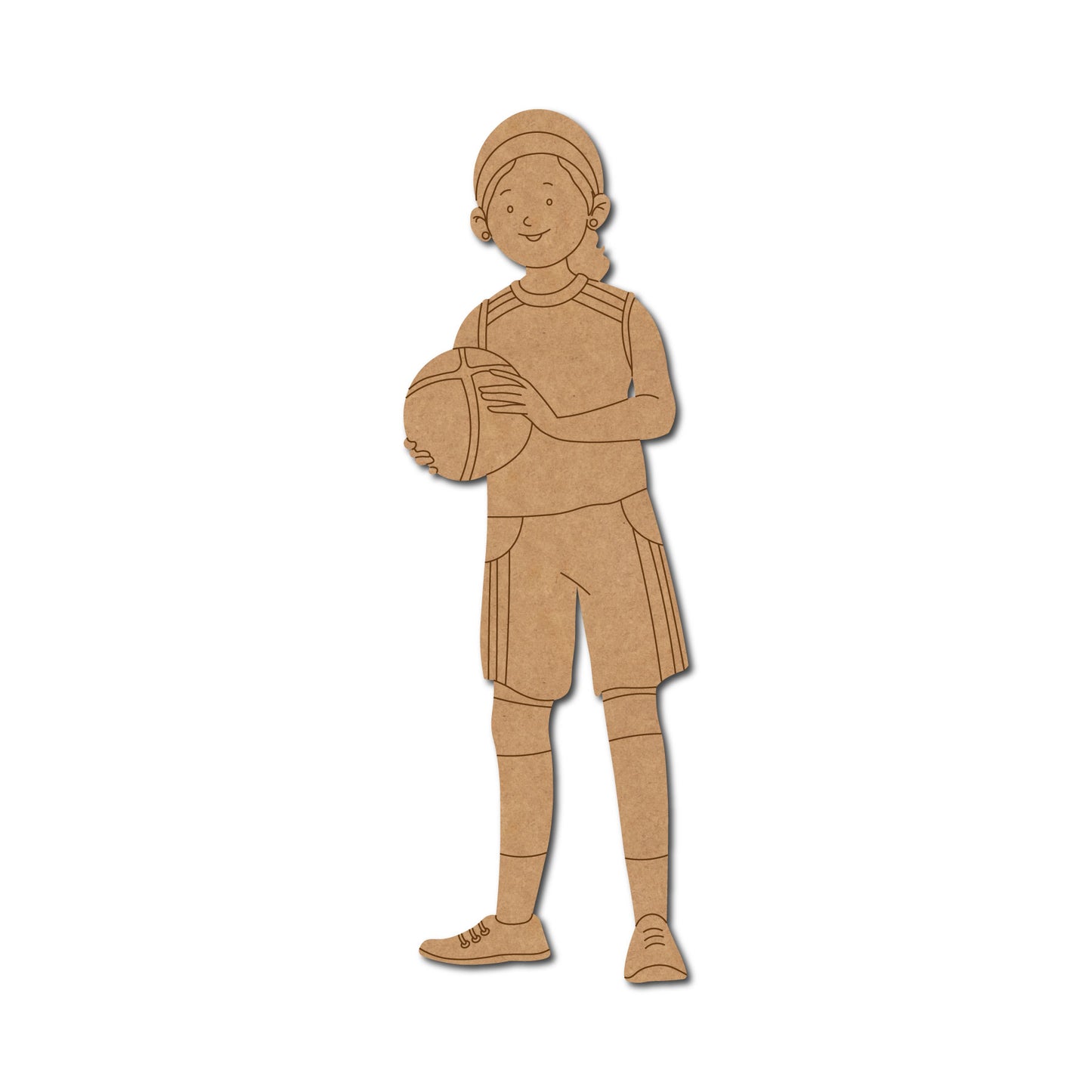 Girl Basketball Player Pre Marked MDF Design 1