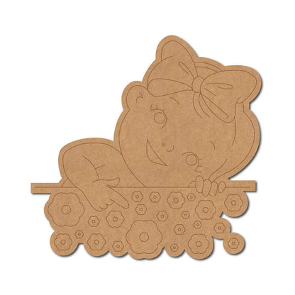 Girl Flowers Pre Marked MDF Design 1