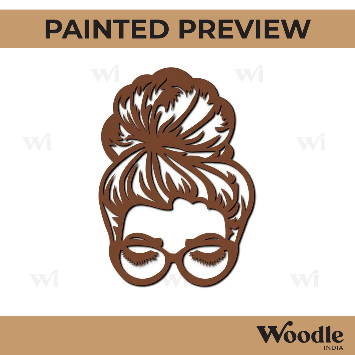 Girl Half Face Cutout MDF Design 1